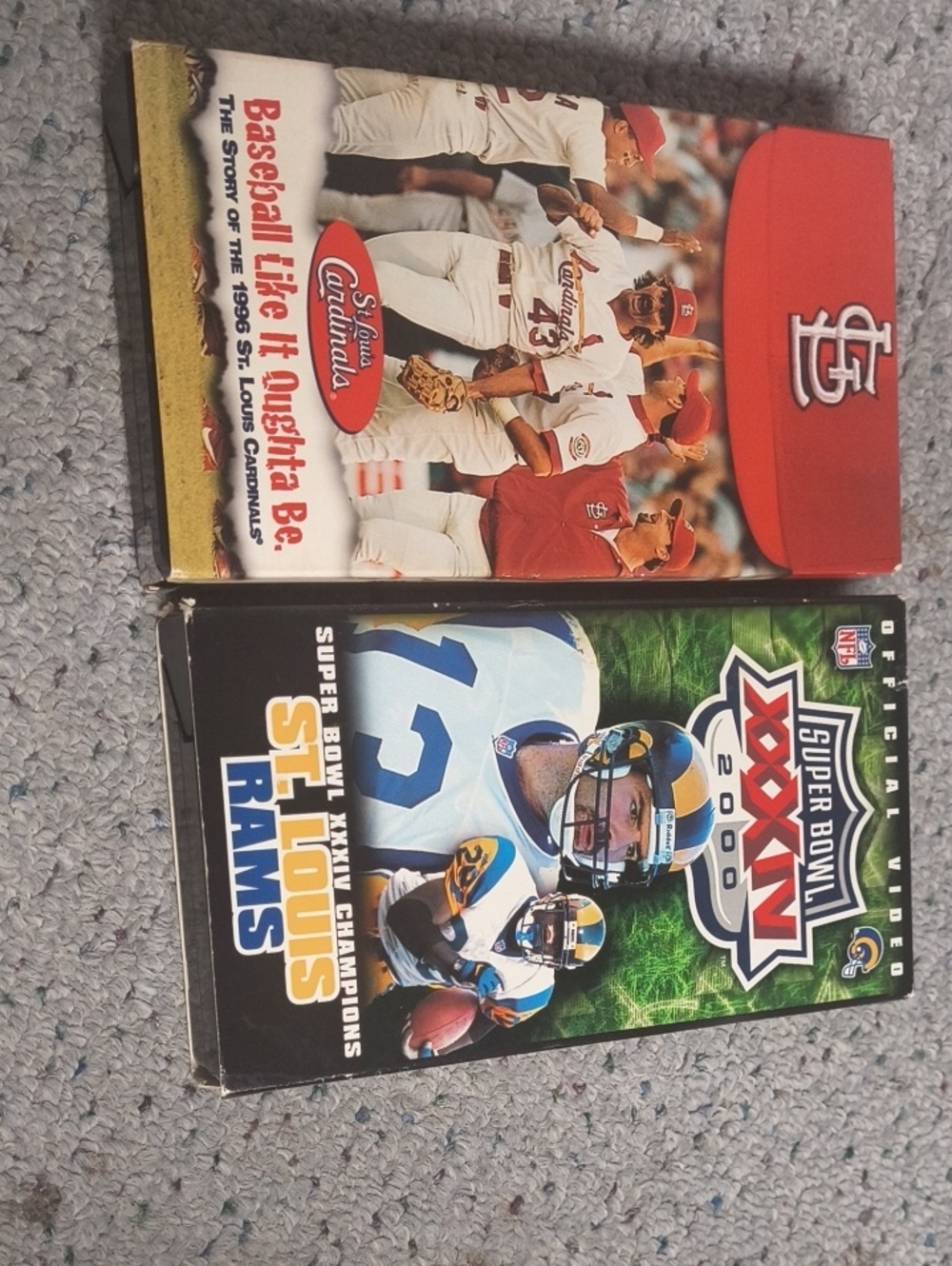 St. Louis Rams & Cardinals Sports VHS Collectible Set - Blue, Red